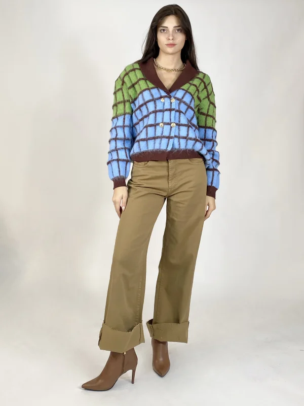 Cardigan quadri  | Maelle B. Fashionlab 