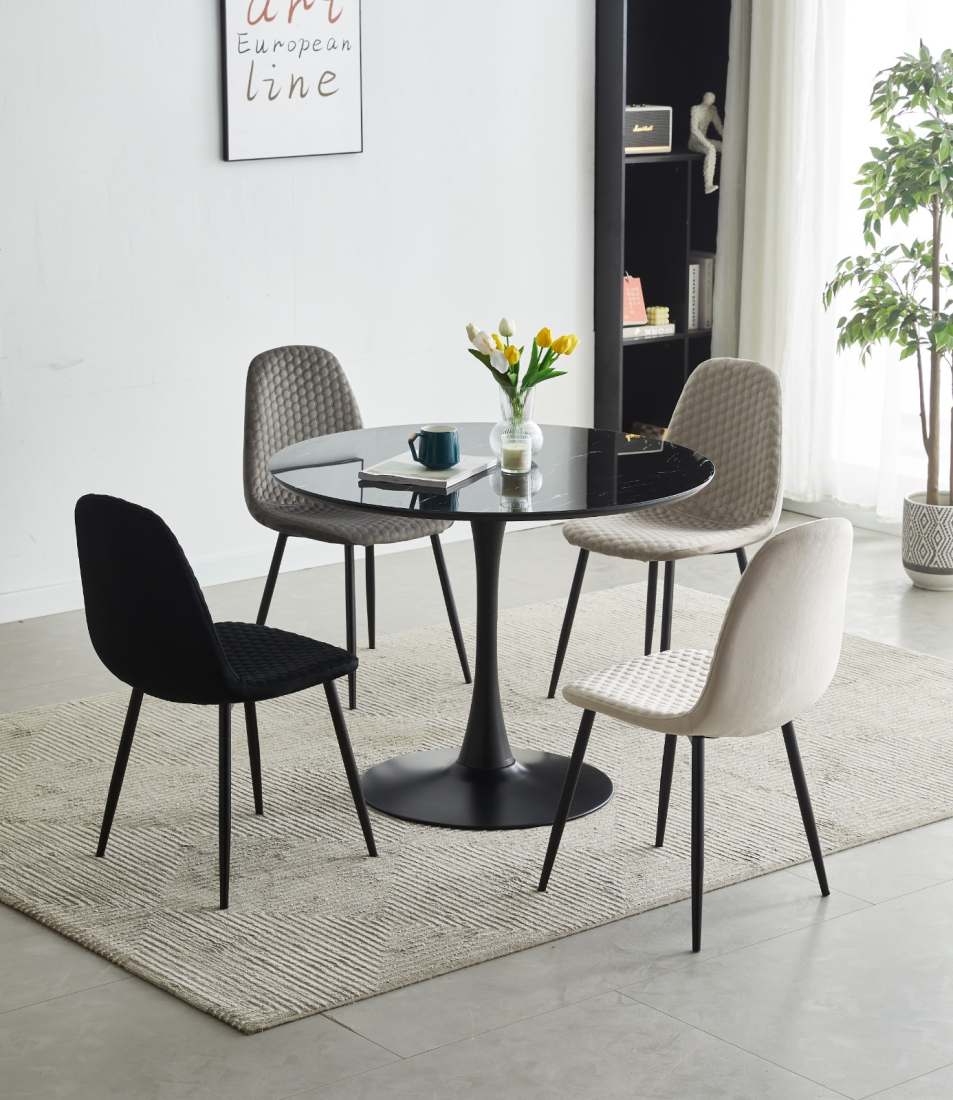TABLE A MANGER ROSA 1M PIED NOIR  | MULTI-AFFAIRES