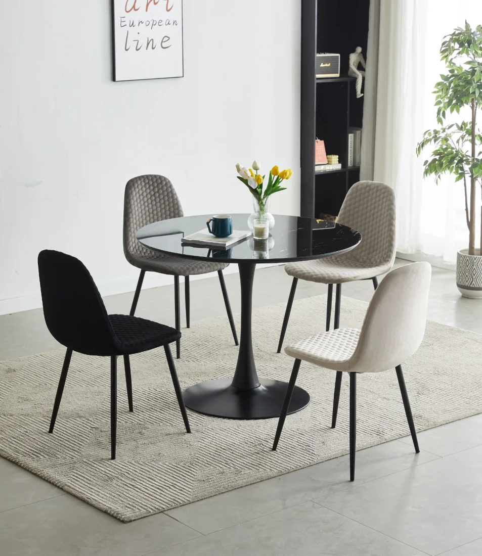 TABLE A MANGER ROSA 1M PIED NOIR  | MULTI-AFFAIRES