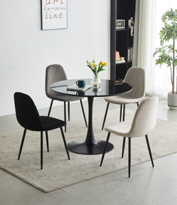 TABLE A MANGER ROSA 1M PIED NOIR  | MULTI-AFFAIRES