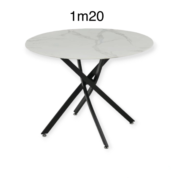 TABLE OLIVIA ROND 1M20 PIED NOIR | MULTI-AFFAIRES