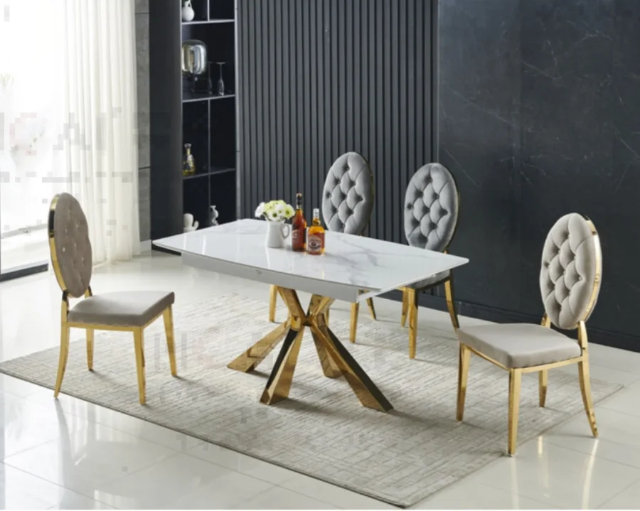TABLE SPIKE RALLONGE CERAMIQUE MARBRE BLANC | MULTI-AFFAIRES