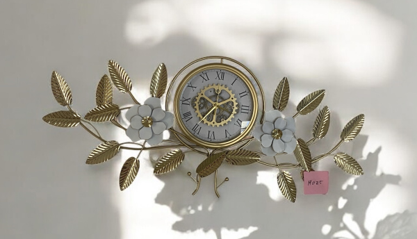 Horloge Fleurs Blanches 120x45cm | MULTI-AFFAIRES