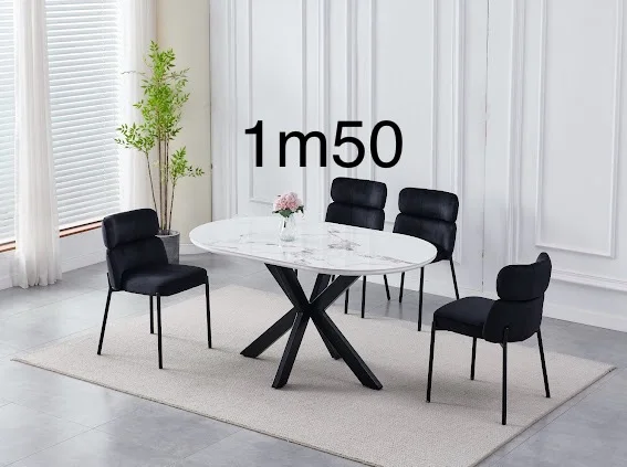 TABLE A MANGER CERAMIQUE OPHELIA PIED NOIR 1m50 | Baljinder singh