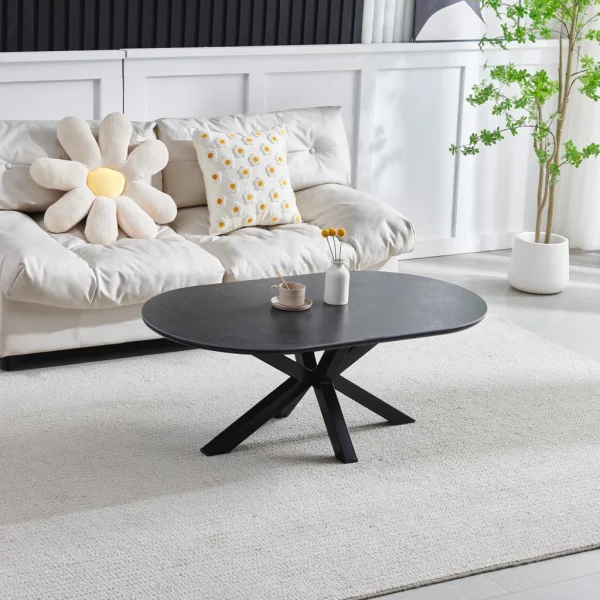 TABLE BASSE CERAMIQUE OPHELIA NOIR PIED NOIR | MULTI-AFFAIRES