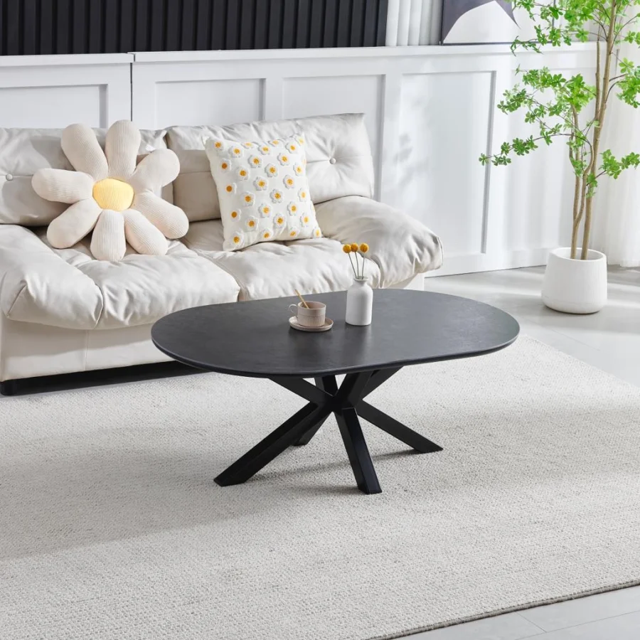 TABLE BASSE CERAMIQUE OPHELIA NOIR PIED NOIR | MULTI-AFFAIRES