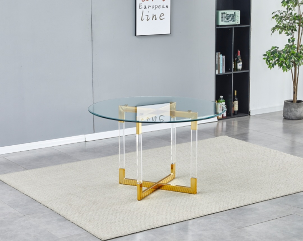 TABLE A MANGER CRYSTAL RONDE 120cm/ref:2 | MULTI-AFFAIRES