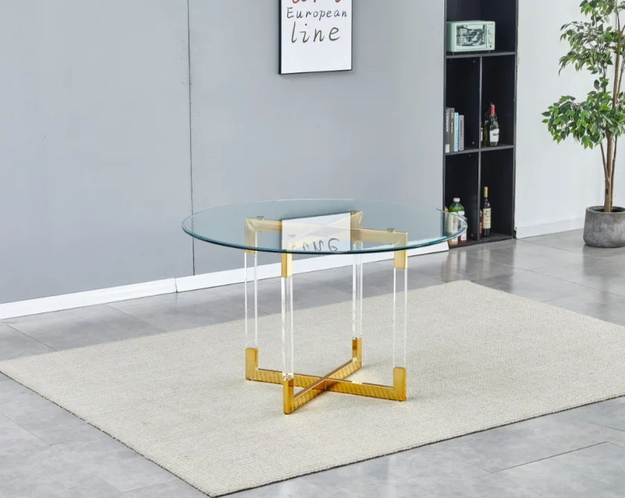 TABLE A MANGER CRYSTAL RONDE 120cm/ref:2 | MULTI-AFFAIRES