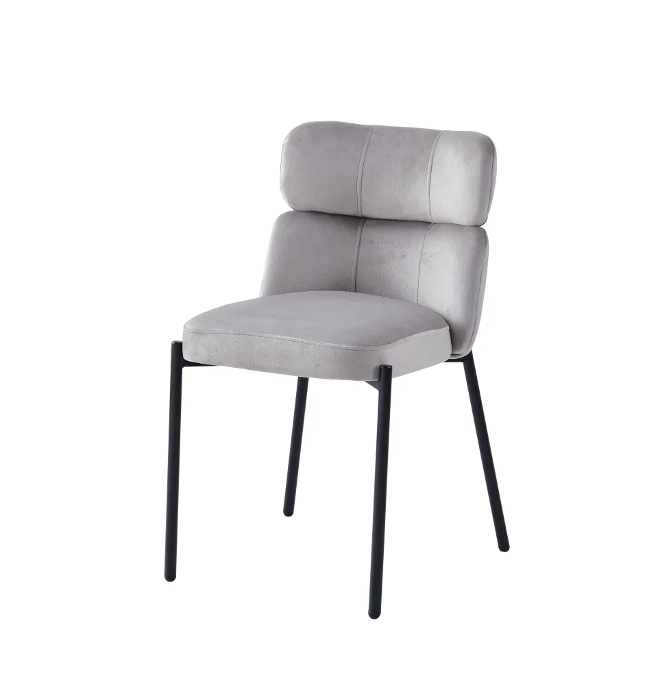 CHAISE STEPHANY VELOURS PIED NOIR | MULTI-AFFAIRES