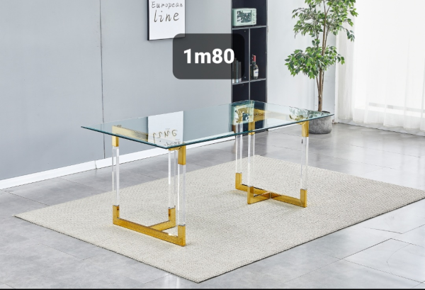 TABLE A MANGER CRYSTAL 180cm/Ref:2 | MULTI-AFFAIRES