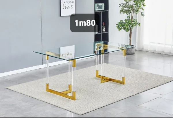 TABLE A MANGER CRYSTAL 180cm/Ref:2 | MULTI-AFFAIRES