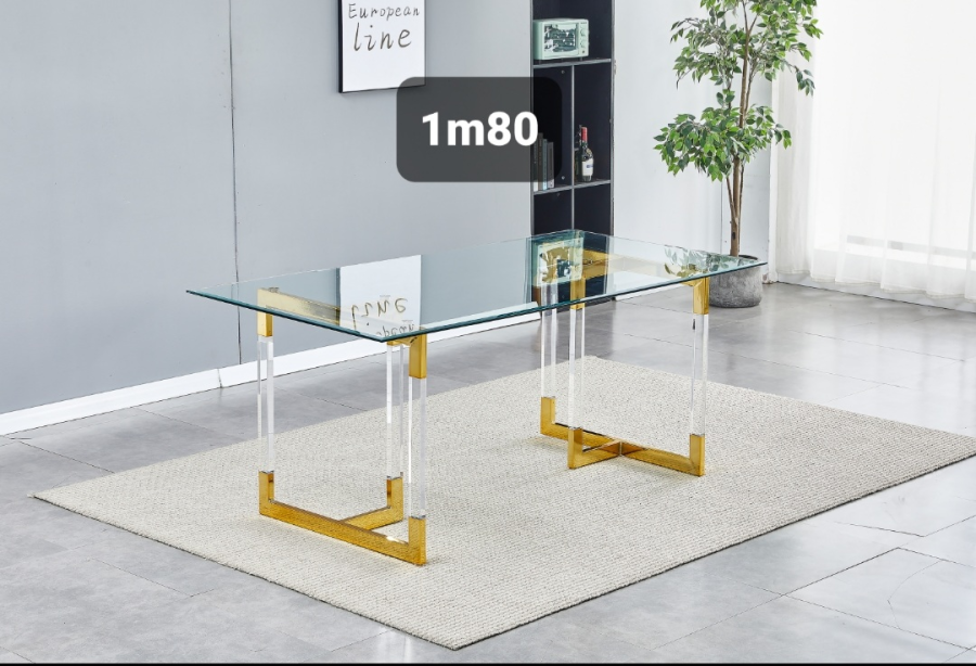 TABLE A MANGER CRYSTAL 180cm/Ref:2 | MULTI-AFFAIRES