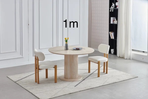TABLE A MANGER TRAVERTIN RONDE 1M | MULTI-AFFAIRES