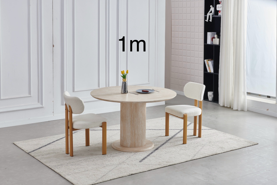 TABLE A MANGER TRAVERTIN RONDE 1M | MULTI-AFFAIRES