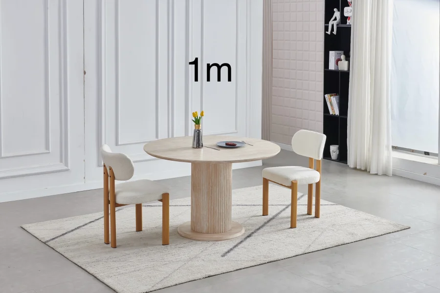 TABLE A MANGER TRAVERTIN RONDE 1M | MULTI-AFFAIRES