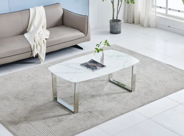 TABLE BASSE LOLA MARBRE ARGENT/Ref:2 | MULTI-AFFAIRES