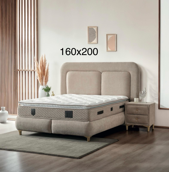 LIT MADRID TAUPE 160X200 COFFRE BOX | MULTI-AFFAIRES