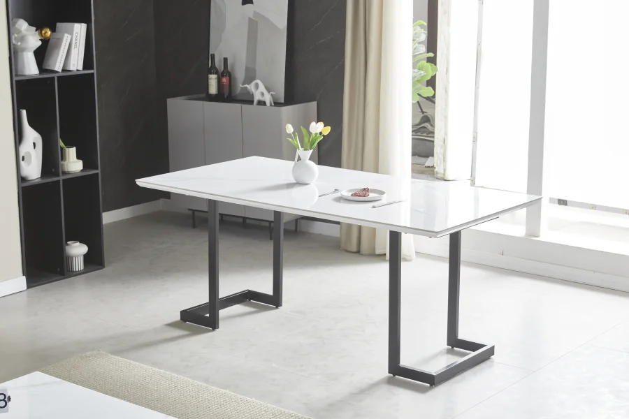 TABLE A MANGER LILA CERAMIQUE PIED NOIR 180 | MULTI-AFFAIRES