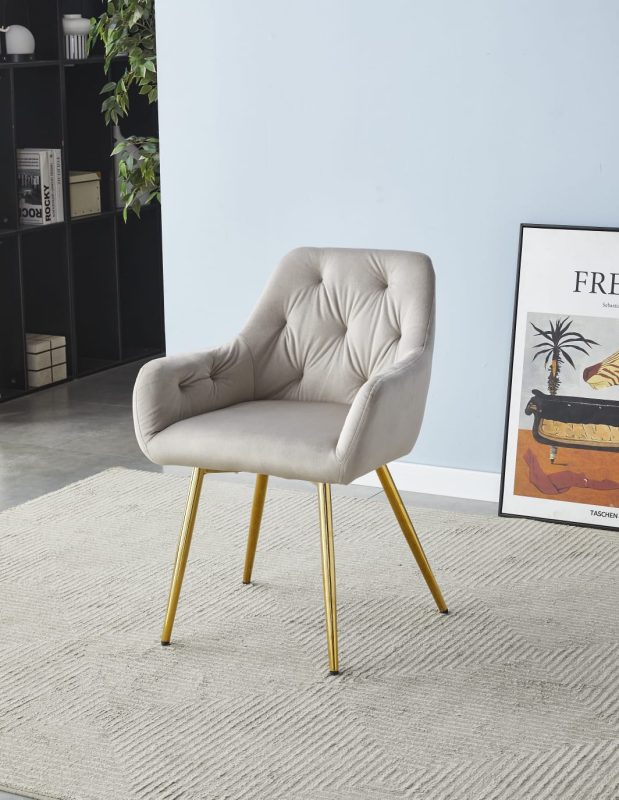 CHAISE MILA TAUPE PIED DORE | MULTI-AFFAIRES