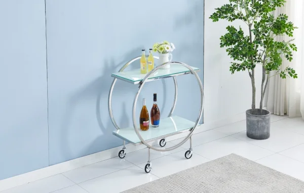 CHARIOT ARGENT MARBRE BLANC/ref:1 | MULTI-AFFAIRES