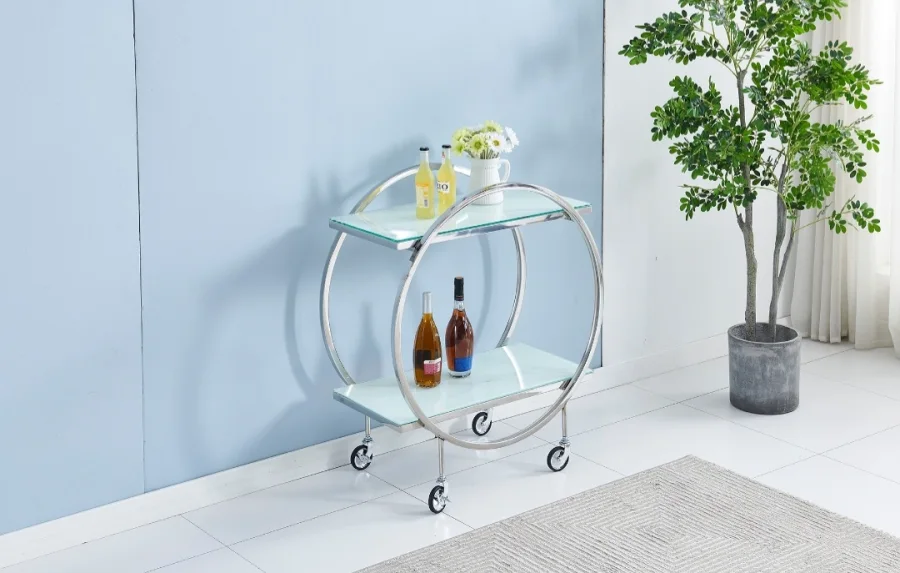 CHARIOT ARGENT MARBRE BLANC/ref:1 | MULTI-AFFAIRES