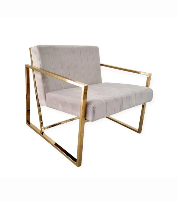 FAUTEUIL KENY TAUPE DORE | MULTI-AFFAIRES