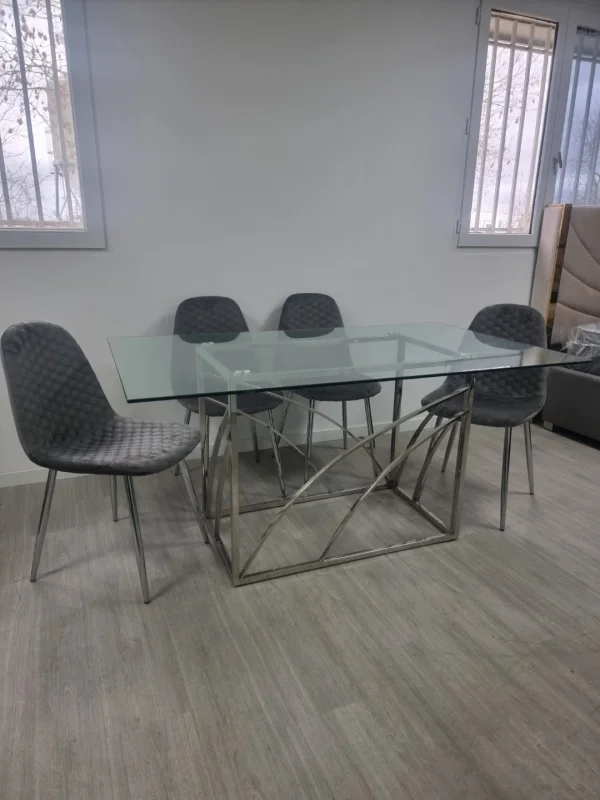 TABLE GEO TRANSPARENT ARGENT | MULTI-AFFAIRES