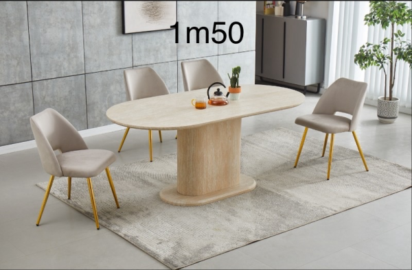 TABLE A MANGER LÉA TRAVERTIN 150 | MULTI-AFFAIRES