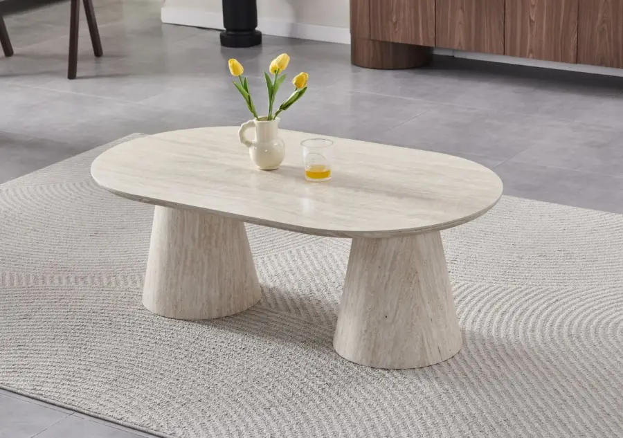 TABLE BASSE ICONIC CERAMIQUE TRAVERTIN | Eurostore