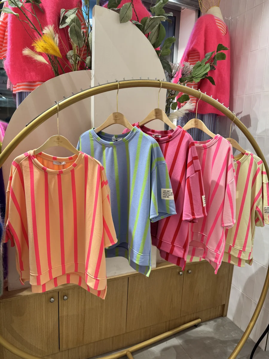 Tee-shirt  Tina Sweat Ample À Grosse Rayure  | Vintage Mode