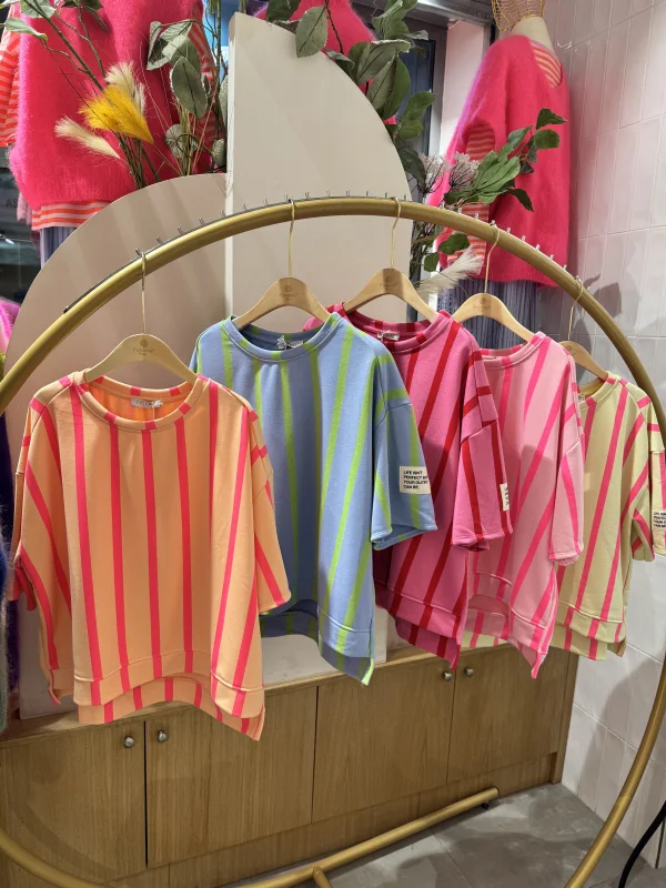 Tee-shirt  Tina Sweat Ample À Grosse Rayure  | Vintage Mode