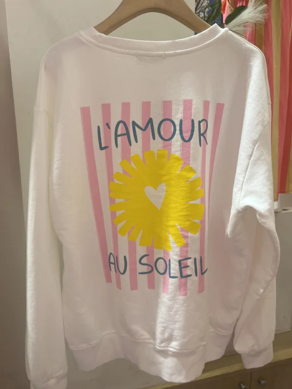 Sweat-shirt En Denim L’amour Au Soleil | Au P’tit Boucan