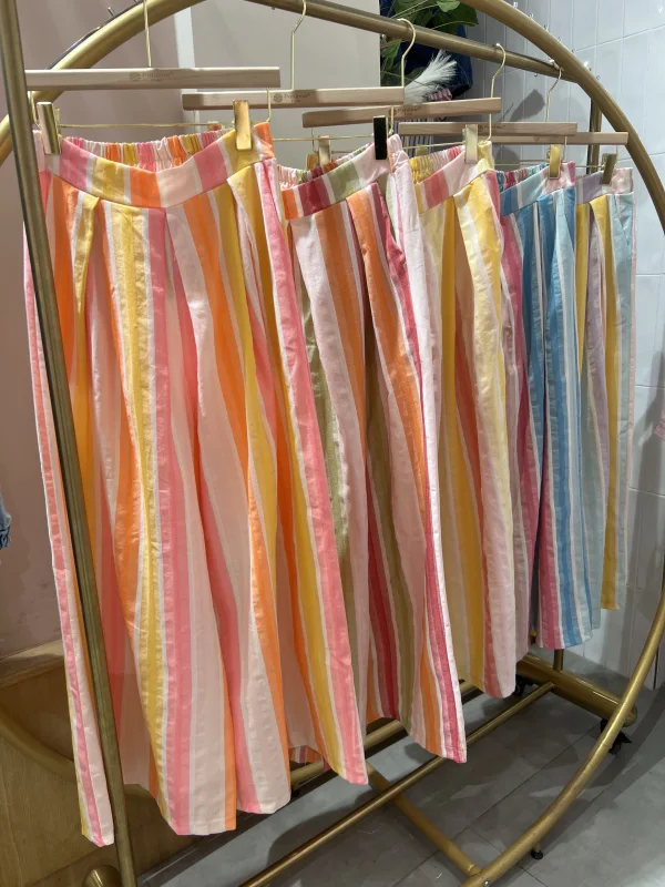 Pantalon Coton Flora A grosse Rayures  | Vintage Mode