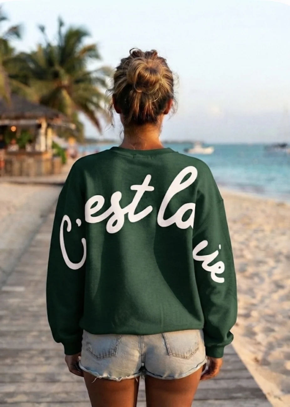 Sweat-shirt Adèle Uni C’est La Vie | Au P’tit Boucan