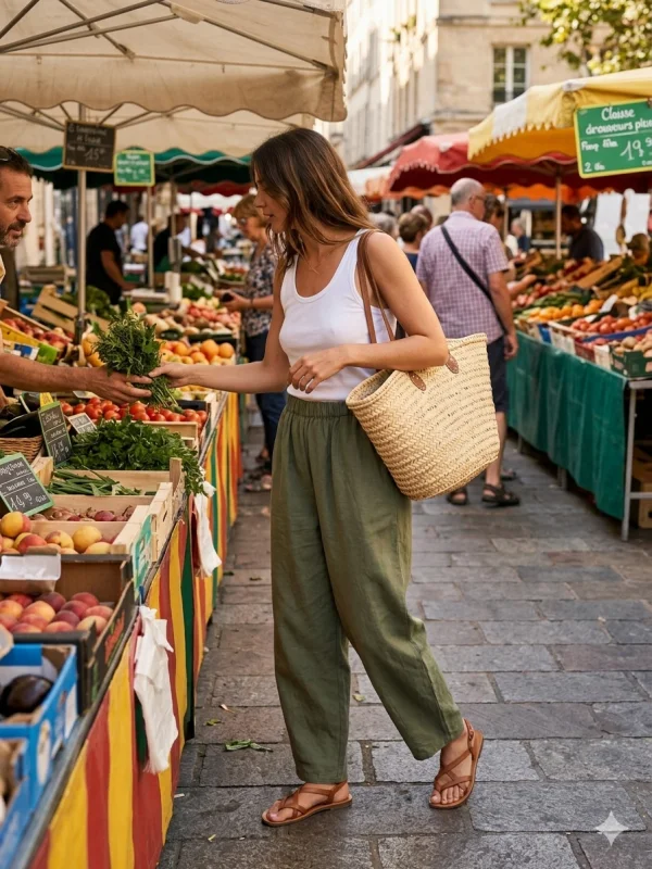 Pantalon Diane  Uni , Coupe Carotte Avec Léger détail Sur Le bas  | Vintage Mode