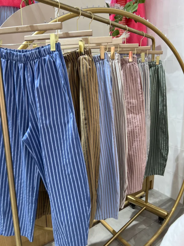 Pantalon Marthe  à Rayures , Coupe Carotte | Vintage Mode