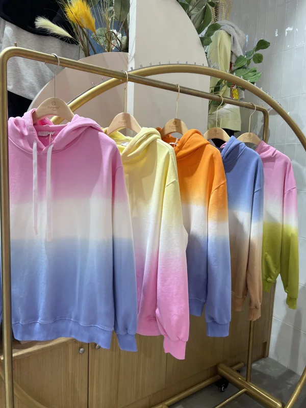 Sweat Shirt Capuche Lina Tie And Die coloré Pastels  | Vintage Mode