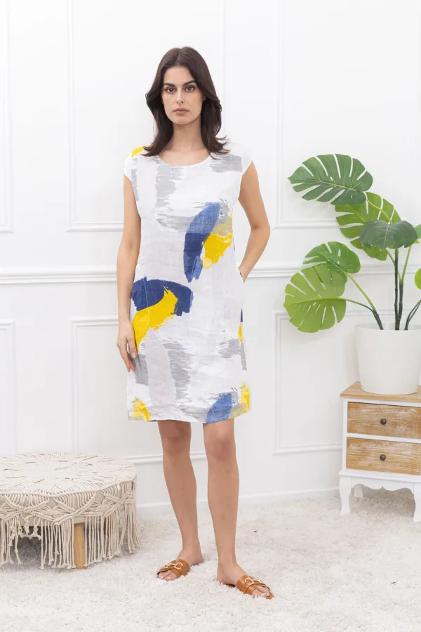 Linen Abstract Dress | Merci.