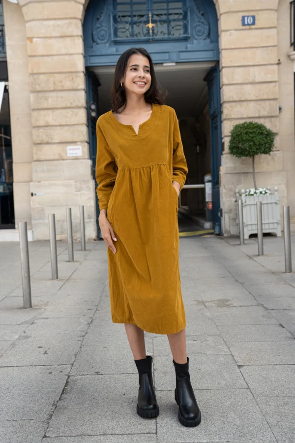 Robe velours côtelé | Vintage Mode