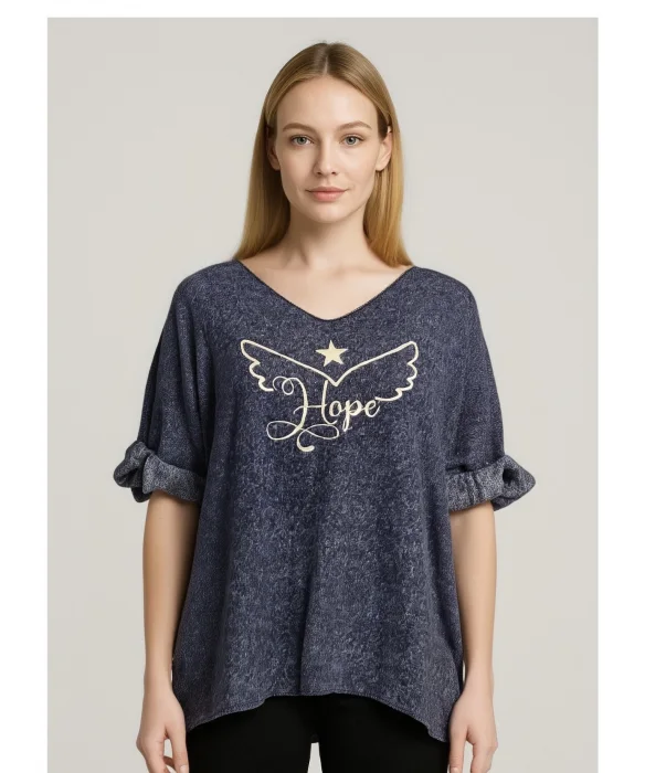 Pull Avec Imprimer Hope  | Vintage Mode
