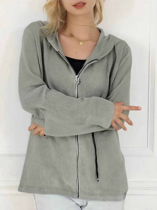 Gilet Court Zip Velours Avec Capuche  | Vintage Mode