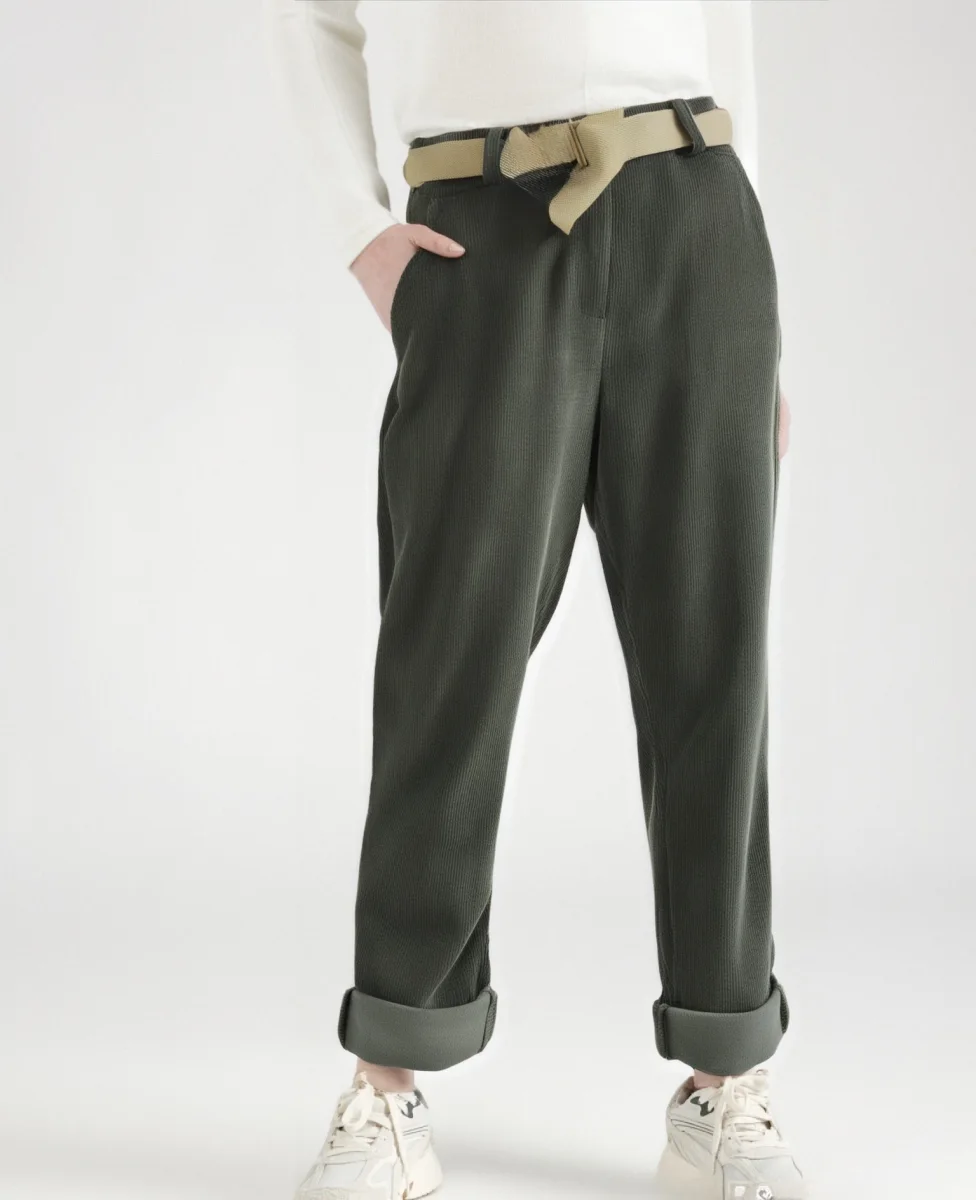 Pantalon effet velour 
Ceinture Et Poche  | Vintage Mode
