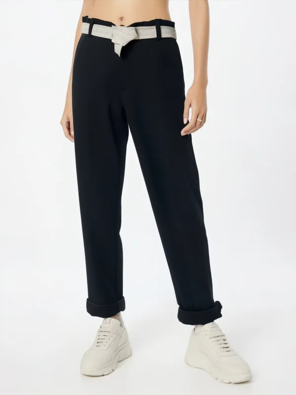 Pantalon Avec Ceinture Matière Crèpe Néoprène  | Vintage Mode