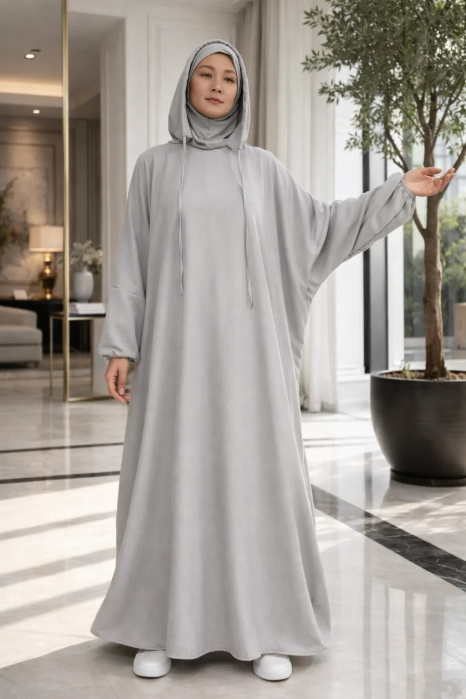Abaya avec cagoule intégrée et capuche | Dîna Shop'