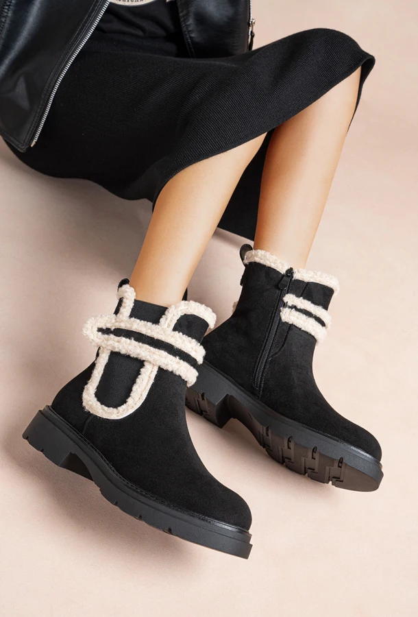 Bottines noire moumoute  | Rynalife