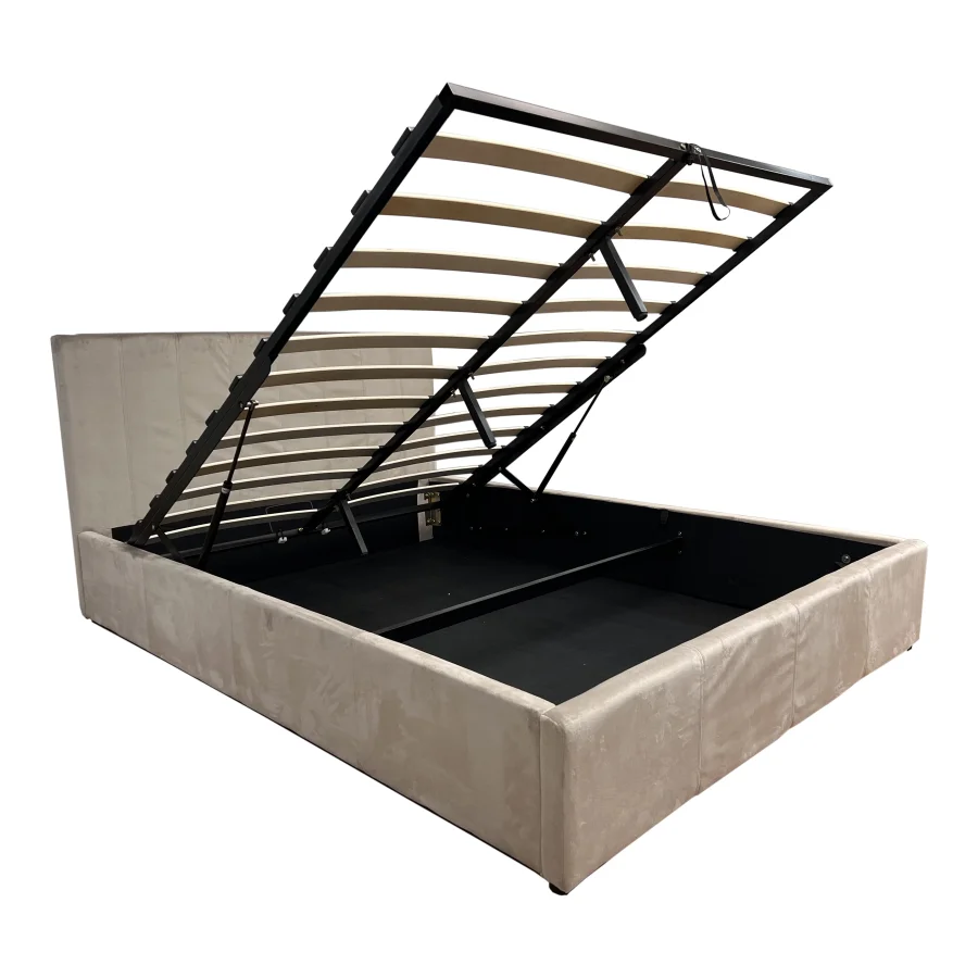 Lit coffre 140 cm en velours  | MULTI-AFFAIRES