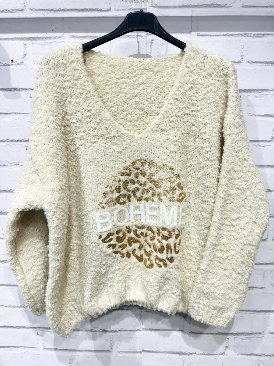 Pull en bouclette, coupe large | Jus de coco 