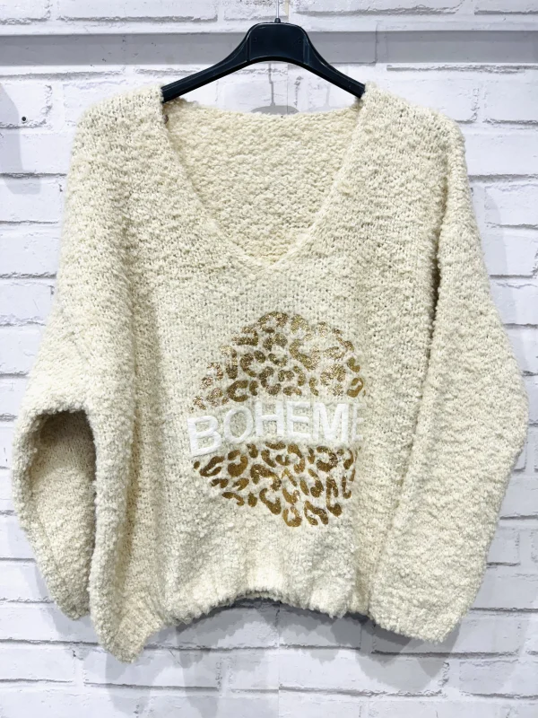 Pull en bouclette, coupe large | Jus de coco 