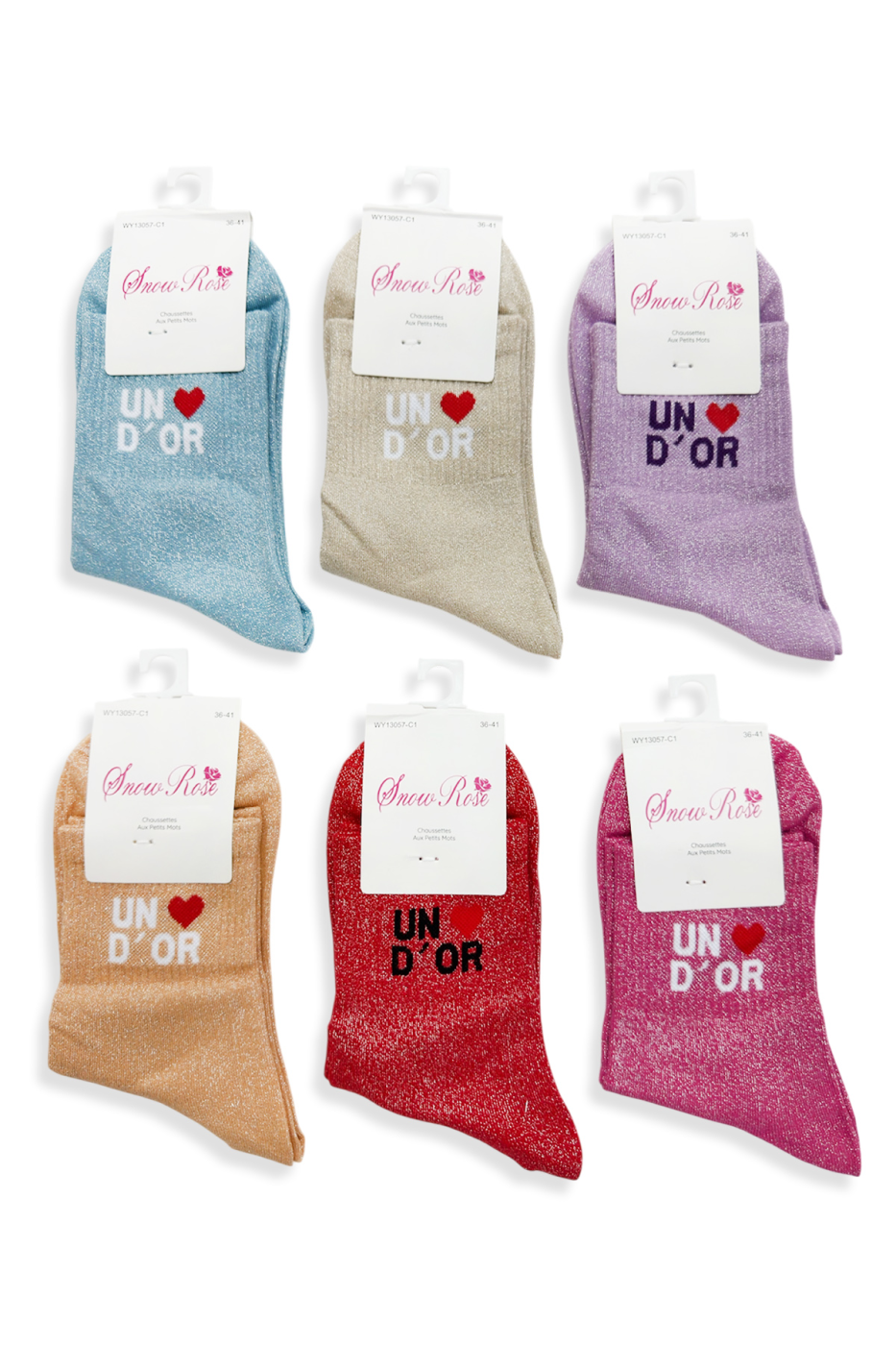 Chaussettes Brillantes « UN ❤️D’OR » | Les Pépites de Maxime
