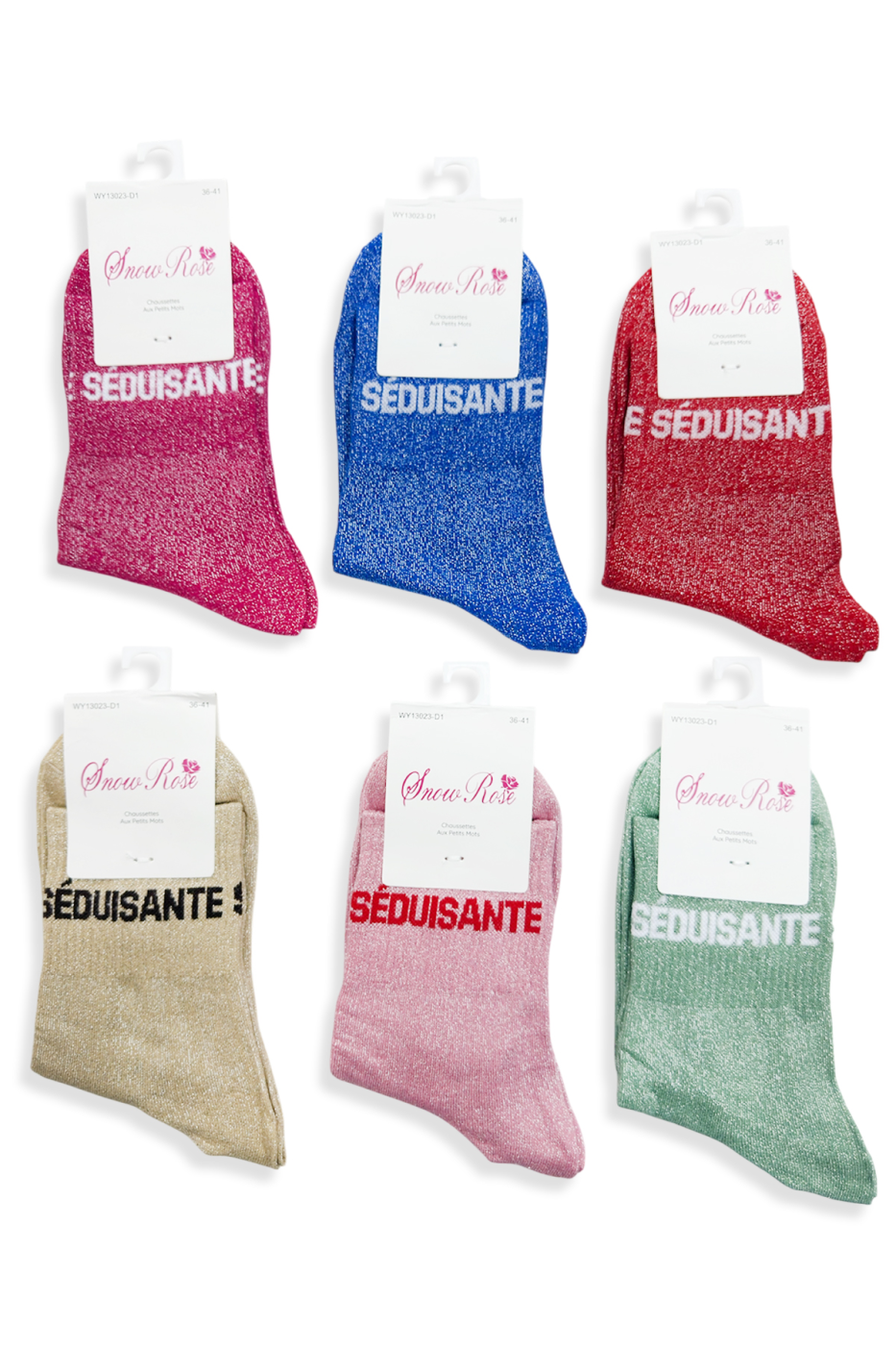 Chaussettes Brillantes « SÉDUISANTE » | Les Pépites de Maxime